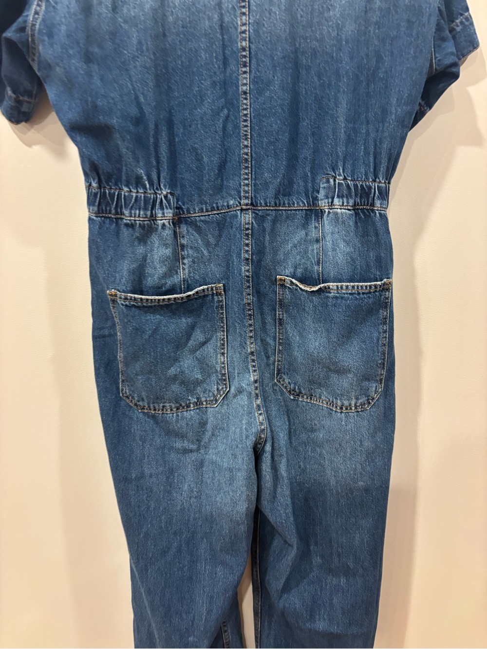 Free People x We the Free Marci Denim Jumpsuit Coveralls Blue XL OBII54494 - Picture 9 of 13
